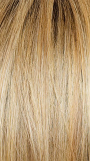 CINDER TOFFEE R | A blend of Beige, Brown Burnt Toffee, Blonde, and Gold Highlights with a Mid-Brown Root