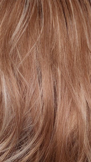 CINNAMON FROST R | Warm, medium coppery-brown base with white-blond highlights. The medium brown root color adds a realistic vibe.   
