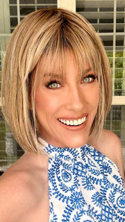 Kristyna Moore @kristynamoore wearing CLEO by ELLEN WILLE in color SAND MULTI ROOTED 14.22.20 | Medium Ash Blonde Blended with Light Neutral Blonde and Light Strawberry Blonde Blend and Shaded Roots