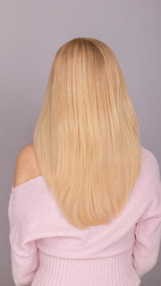 CHAMPAGNE TIPPed | Light Strawberry Blonde, Lightest Golden Blonde, and Light Golden Blonde Blend with Lighter Tipped Ends