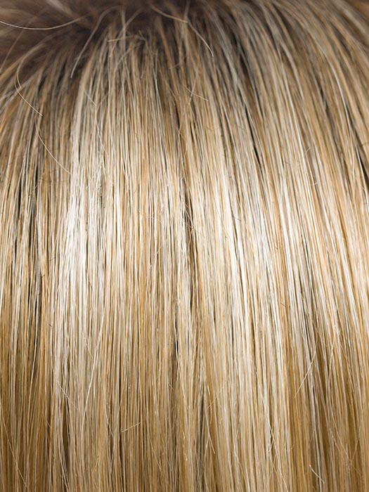 CREAMY TOFFEE R | Rooted Dark with Light Platinum Blonde and Light Honey Blonde evenly blended
