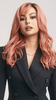 GLAM WAVEZ by Rene of Pars in DUSTY-ROSE | Medium Coral Red Base with Dark Brown Roots
