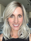 Lisa Mullins @beautiffulyouwigreviews wearing DAZZLING WAVEZ by RENE OF PARIS in color MILKY OPAL R | A Blend of Creamy Blonde and White Blonde Rooted with Warm Brown