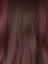 Deep Plum Brown-R | A rich blend of deep plum and dark brown tones, enhanced by a dark root that creates a bold and dramatic impression. 