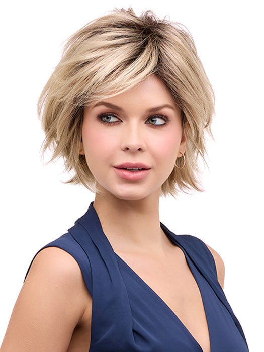 CHAMPAGNE-SHADOW | Soft Dark Blonde with Platinum Highlights and Chestnut Roots