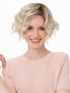 DONNA by ENVY in color SILKY BEIGE | Light Platinum Blonde with Dark Brown Roots