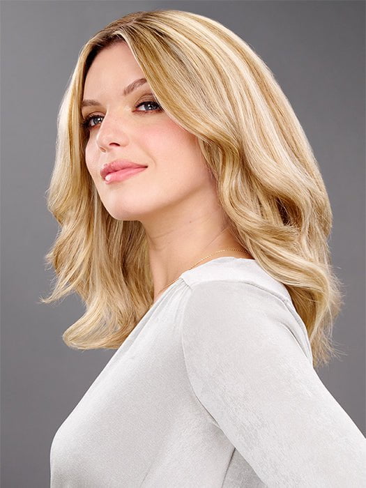 EASIPART T 12" by Jon Renau in 12FS8 SHADED PRALINE | Medium Natural Gold Blonde, Light Gold Blonde, Pale Natural Blonde Blend, Shaded with Dark Brown