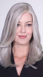 The long, luxurious hair is crafted with heat friendly synthetic fiber for versatile styling