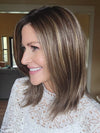 Natalie Gray @vanish.into.thin.hair wearing FALLON by ESTETICA in color CKISSRT4 | Golden Brown with Copper Blonde Highlights and Dark Brown Roots