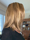 Eileen @crazywiglady is wearing FALLON by ESTETICA in color  RH12/26RT4 | Light Brown with Fine Golden Blonde Highlights And Dark Roots