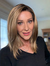 Eileen @crazywiglady is wearing FALLON by ESTETICA in color  RH12/26RT4 | Light Brown with Fine Golden Blonde Highlights And Dark Roots