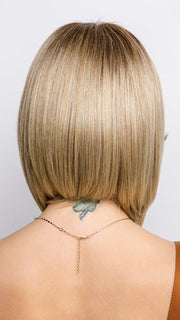 MELTED-CARAMEL | Warm and Rich Brown Root Melting into Golden Caramel Blond and Natural Medium Blond Tips