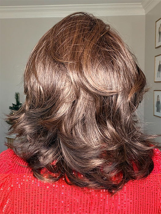 Crystal @crystallhoneycutt FLIP THE SCRIPT by RAQUEL WELCH in color RL4/10SS ICED JAVA | Off Black Shaded with Dark Brown