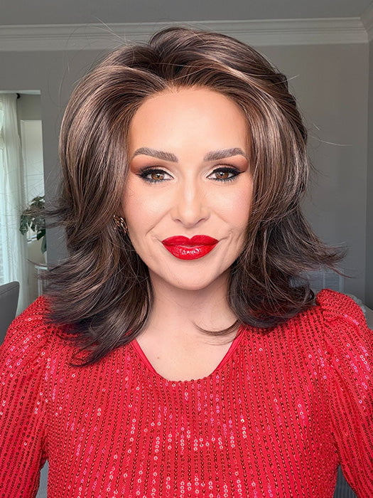 Crystal @crystallhoneycutt FLIP THE SCRIPT by RAQUEL WELCH in color RL4/10SS ICED JAVA | Off Black Shaded with Dark Brown