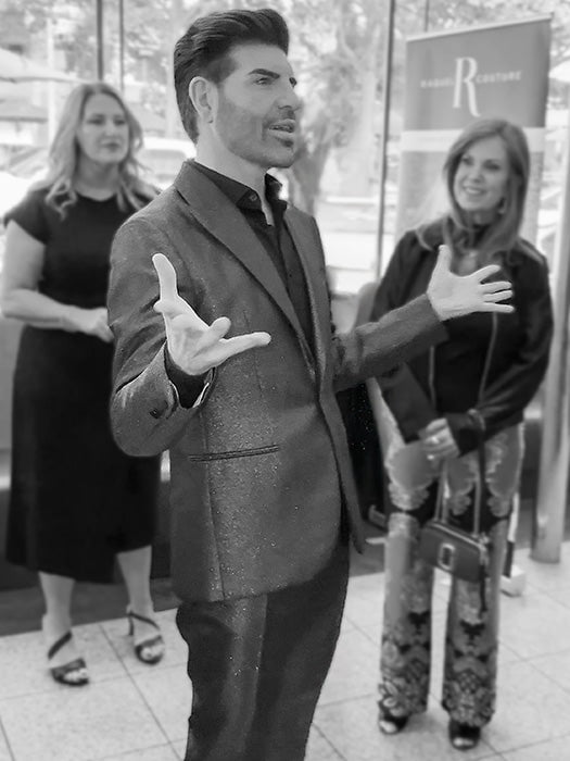 Raquel Welch's Lead Designer Frank Campanella gives a speech