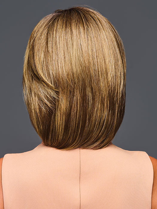 Model is wearing ALL THE RAGE by GABOR in color GF9-24SS SS ICED CAFE LATTE | Dark Brown shaded with Golden Brown