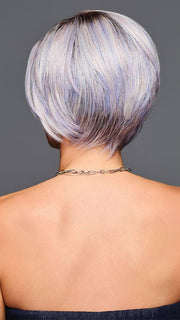 Model is wearing DARE TO DREAM by GABOR in color GF39-61SS SS BLUE VIOLET |  Blue Violet mixed with Silver Gray shaded with Dark Brown