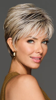 JAW DROPPER in color GF19-23SS BISCUIT | Light Ash Blonde Evenly Blended with Cool Platinum Blonde with Dark Roots