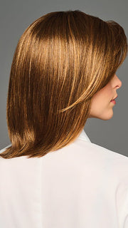 Model is wearing JUBILANT by Gabor in color GL8-29SS SS HAELNUT | Coffee Brown with soft Ginger highlights