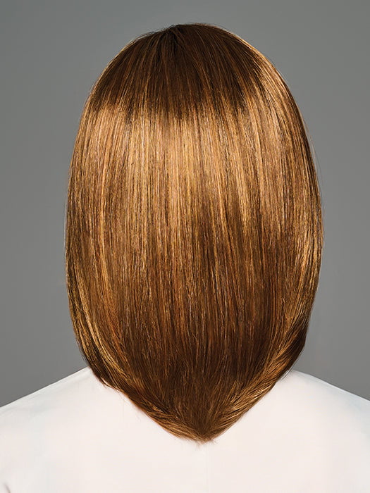 Model is wearing JUBILANT by Gabor in color GL8-29SS SS HAELNUT |  Coffee Brown with soft Ginger highlights