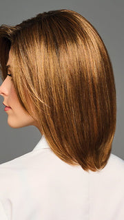 Model is wearing JUBILANT by Gabor in color GL8-29SS SS HAELNUT | Coffee Brown with soft Ginger highlights