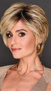 KEEP IT CLASSY by Raquel Welch in GF14-88SS GOLDEN WHEAT | Dark Blonde evenly Blended with Pale Blonde Highlights and Dark Roots