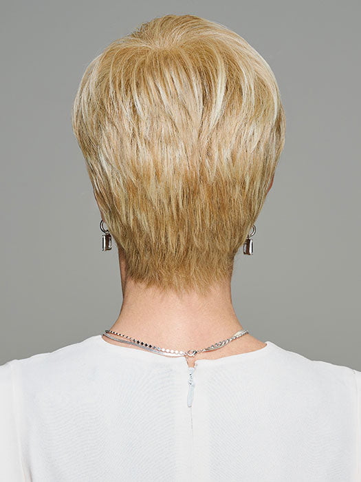 Model is wearing DREAM DEBUT in LIGHT-BLONDE | Medium Blonde Streaked with Pale Gold Highlights