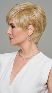 Model is wearing DREAM DEBUT in LIGHT-BLONDE | Medium Blonde Streaked with Pale Gold Highlights