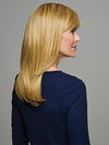 Model is wearing REVERLY by GABOR in color SS-MEDIUM-BLONDE | Medium Blonde with Warm Highlights & Dark Brown 