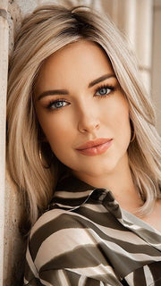 GF19-23SS BISCUIT | Light Ash Blonde Evenly Blended with Cool Platinum Blonde with Dark Roots