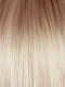 GHOST-BLONDE-R | Medium neutral blond roots fade into a pearl cream blond shade with platinum blond undertones. 