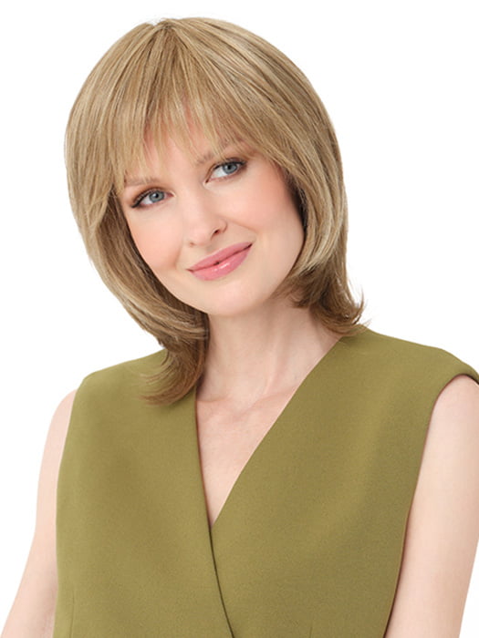 GRACE by ENVY in color GINGER CREAM | Dark Beige Blonde underneath highlighted on top with Light Beige Blonde