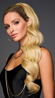 27" HOLLYWOOD WAVES CINCH PONY by Hairdo in R14/88H GOLDEN WHEAT | Dark Blonde Evenly Blended with Pale Blonde Highlights PPC MAIN IMAGE FB MAIN IMAGE