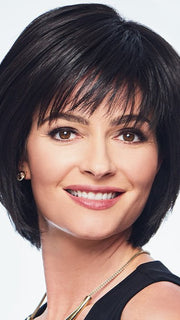 A short, smart chin-length bob