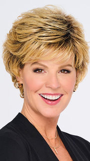 SWEPT BACK SHORT CUT by Hairdo in SS25 SHADED GINGER BLONDE | Golden Blonde with subtle highlights, Medium Brown roots