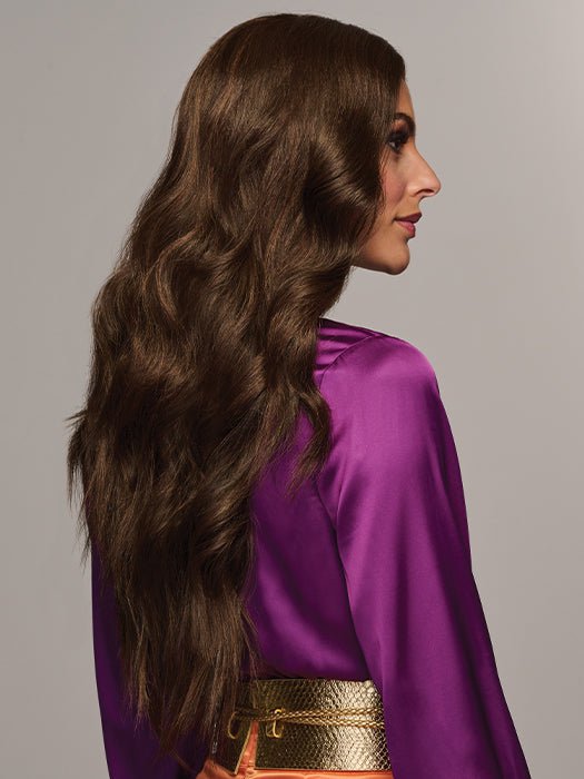 This gorgeously curled style is stunning to wear right out the box or it can be heat-styled
