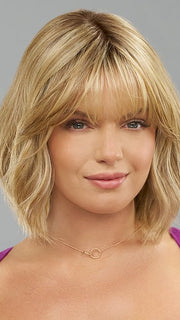 HOLLLIE by Jon Renau in 12FS8 SHADED PRALINE | Light Gold Brown, Light Natural Gold Blonde & Pale Natural Gold-Blonde Blend, Shaded with Medium Brown
