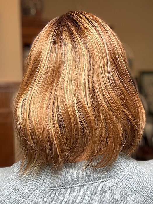 Eileen @crazywiglady is wearing HOLLIE PETITE by JON RENAU in color 10RH16 CAFFE MOCHA | Light Brown with 33% Light Natural Blonde Highlights