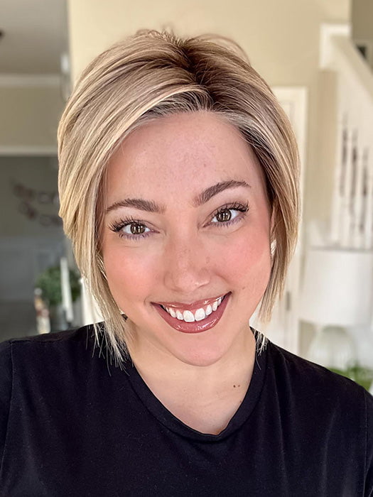 Jen Brown @being_mrs_brown wearing IGNITE by JON RENAU in color 12FS8 SHADED PRALINE | Light Gold Brown, Light Natural Gold Blonde & Pale Natural Gold-Blonde Blend, Shaded with Medium Brown