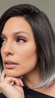 Roxie wearing GRAYDIENT-STORM | Dark Brown Roots that Melt into Light Gray and Silver Tones Towards the Ends