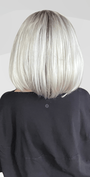 Donna van Lier-Grieve @style.me.ageless wearing JAMISON by ESTETICA in ICY-SHADOW | Iced Blonde dusted with Soft Sand and Golden Brown Underneath