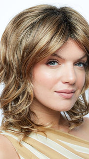 JAN by Rene of Paris in CAFFE-MACCHIATO | Nutmeg and Creamy Toffee Blonde with Warm Deep Brown Roots