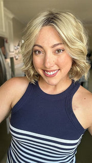 Jen Brown @being_mrs_brown is wearing JANUARY by JON RENAU in shade 22F16S8 VENICE BLONDE | Light Ash Blonde and Light Natural Blonde Blend Shaded with Medium Brown