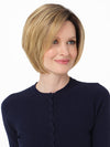 JULIET by ENVY in color BUTTERSCOTCH SHADOW | A blend of Strong, Golden Blonde and Light Blonde with Dark Brown Roots