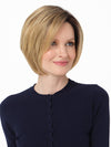 JULIET by ENVY in color BUTTERSCOTCH SHADOW | A blend of Strong, Golden Blonde and Light Blonde with Dark Brown Roots