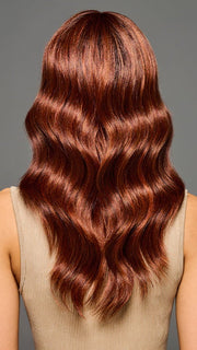 Model is wearing KALIYAH in color MC30/130SS CHERRY COLA | Dark Red with Copper Highlights