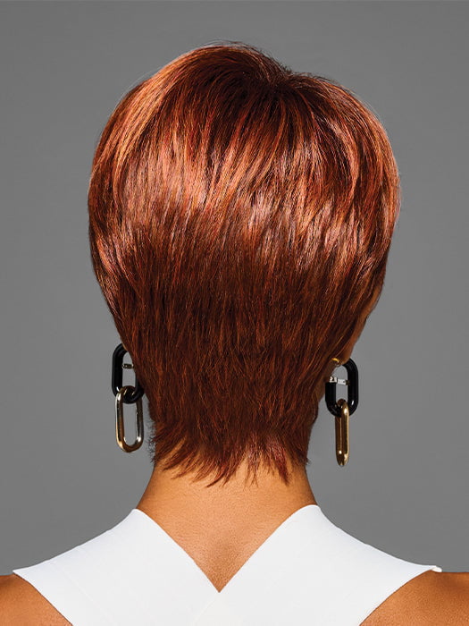 Model is wearing KESSIE in color MC30/130SS CHERRY COLA | Dark Red with Copper Highlights