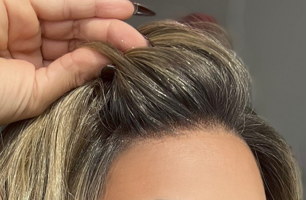 Close up of the lace front on Corey by Envy in shade Honey Breeze