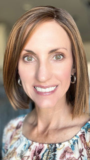 Lisa Mullins @beautifulyouwigreviews wearing LIA II by ELLEN WILLE in color CHOCOLATE ROOTED 830.6.27 | Medium Brown Blended with Light Auburn, Dark Brown and Dark Strawberry Blonde with Dark Shaded Roots