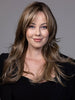 Model is wearing LILLY in BROWN SUGAR SWEET CREAM | Multi-Dimensional Cool Medium Brown Base with Soft Creamy Blonde Highlights and Pale Ash Brown Lowlights (Not offered in this color. For illustration purposes only.)